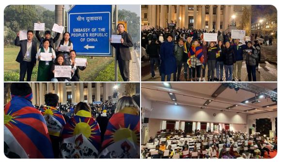 流亡藏人在世界各大城市声援中国民众抗议中共政权