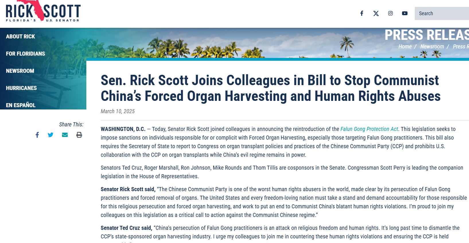 美国会参众两院议员宣布再次推出《法轮功保护法案》 - VOT